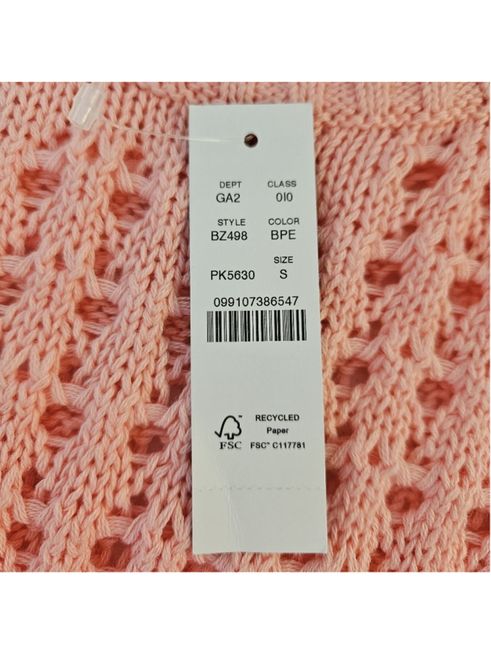 J.CREW Pointelle Open Knit Crew Neck Sweater S Brilliant Peony Beach Festival - Picture 6 of 10